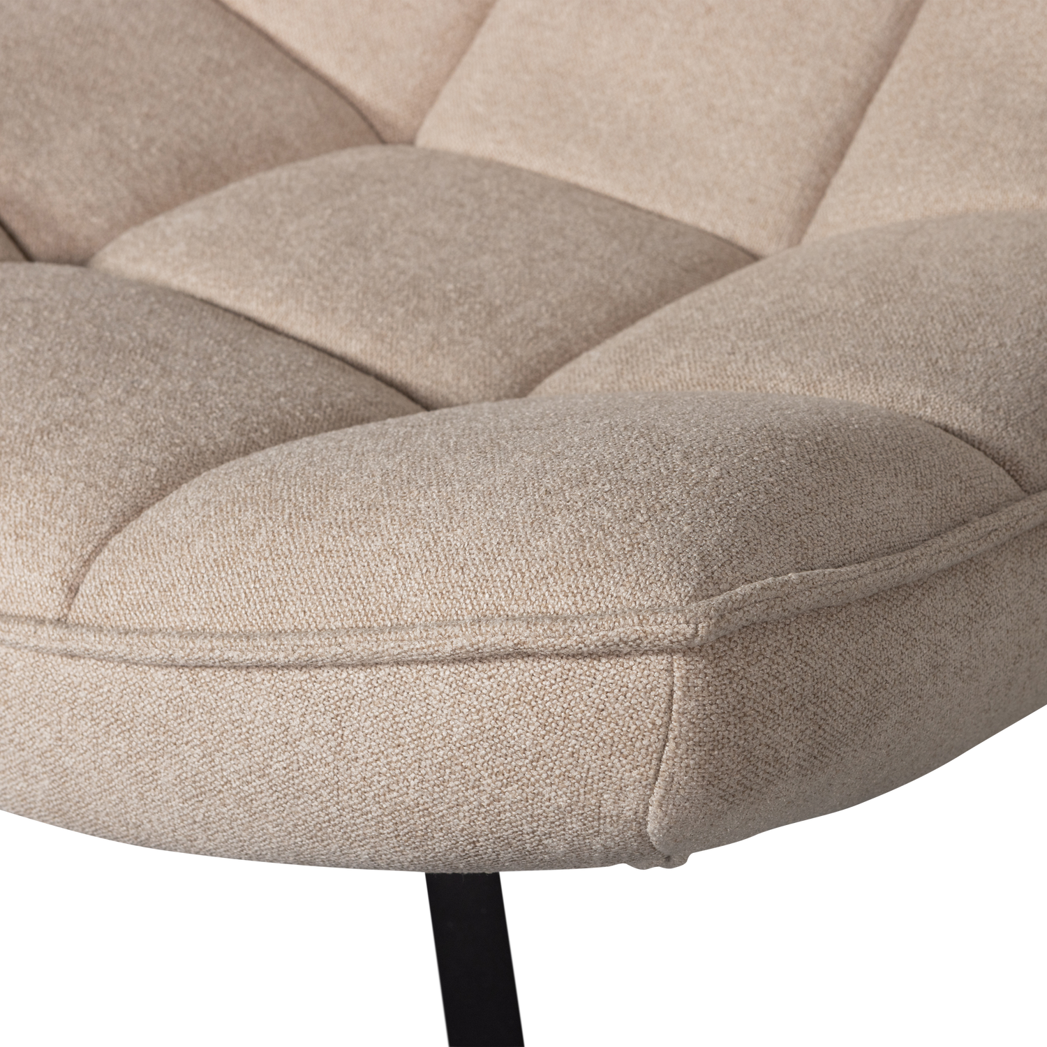 WOOOD Maudi Draaifauteuil - Polyester - Naturel - 84x74x86