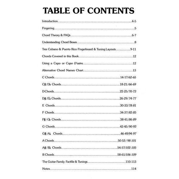 Cabot Books Publishing Tres Cubano Chord Bible
