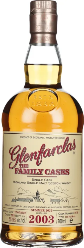 GLENFARCLAS VINTAGE 2003 FAMILY CASKS 70CL
