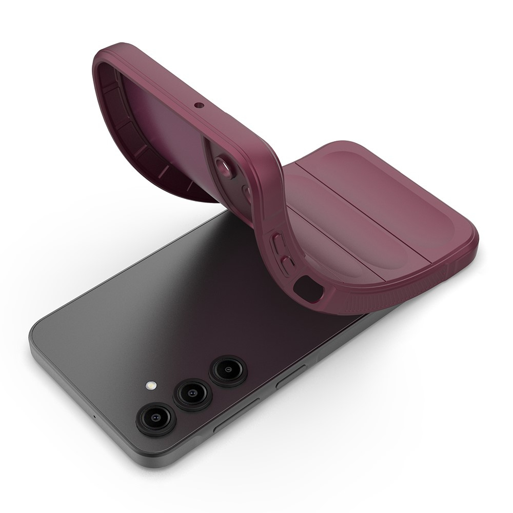 Samsung Galaxy A56 Outdoor Gummi Schutzhülle Anti-Drop - Dunkelrot