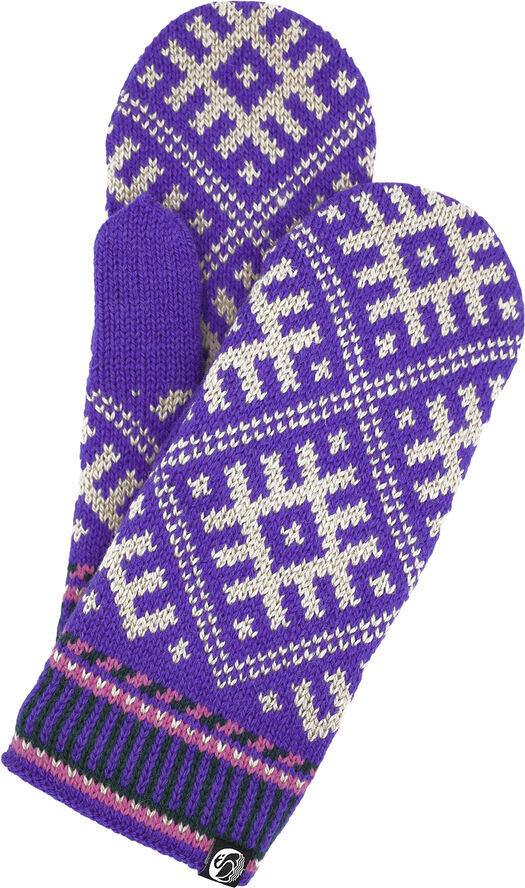 Danefæ Danesuper Wool Mittens Purple/offwhite