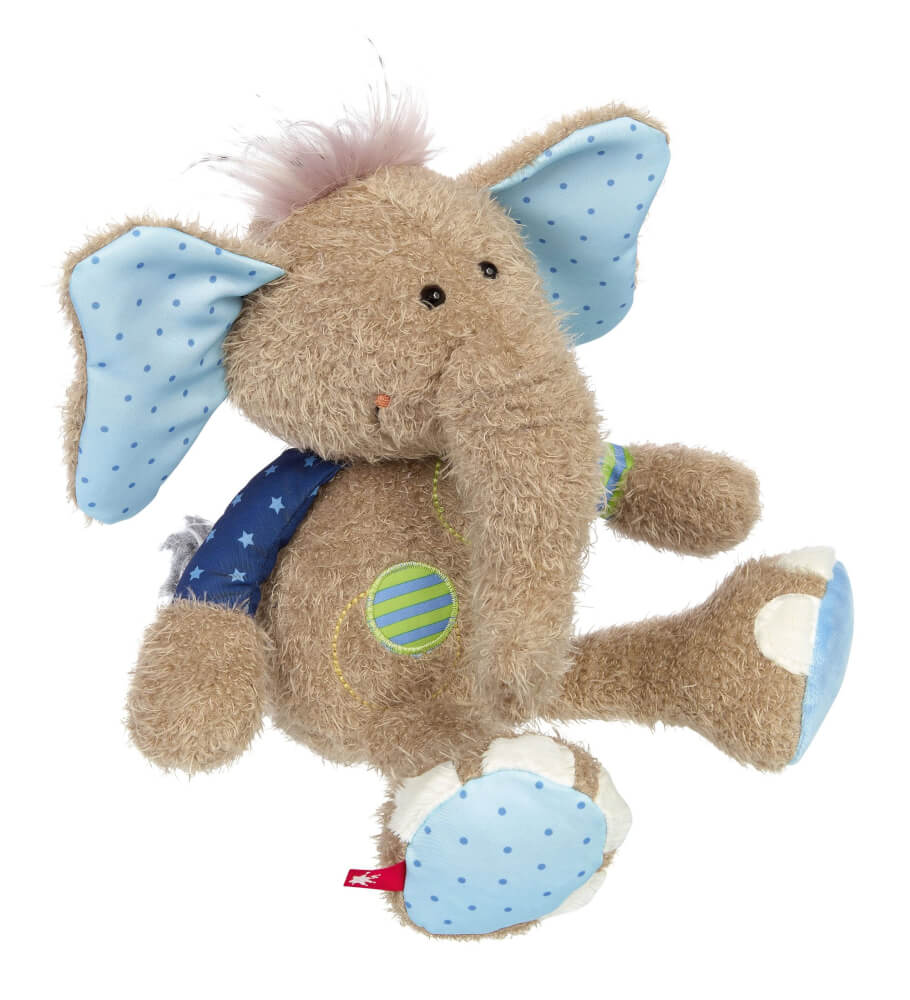 sigikid 42962 Elefant, blau, Patchwork Sweety