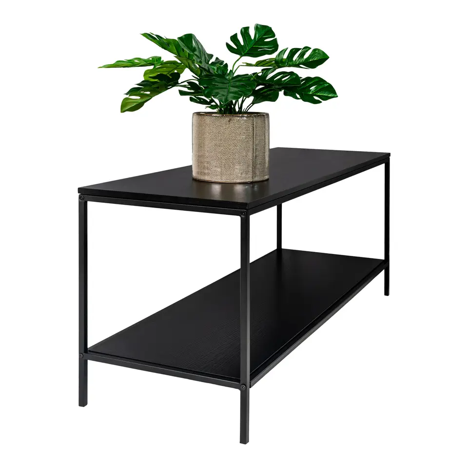 Tv-Meubel Zwart - Metaal & Melamine - Kast Vita