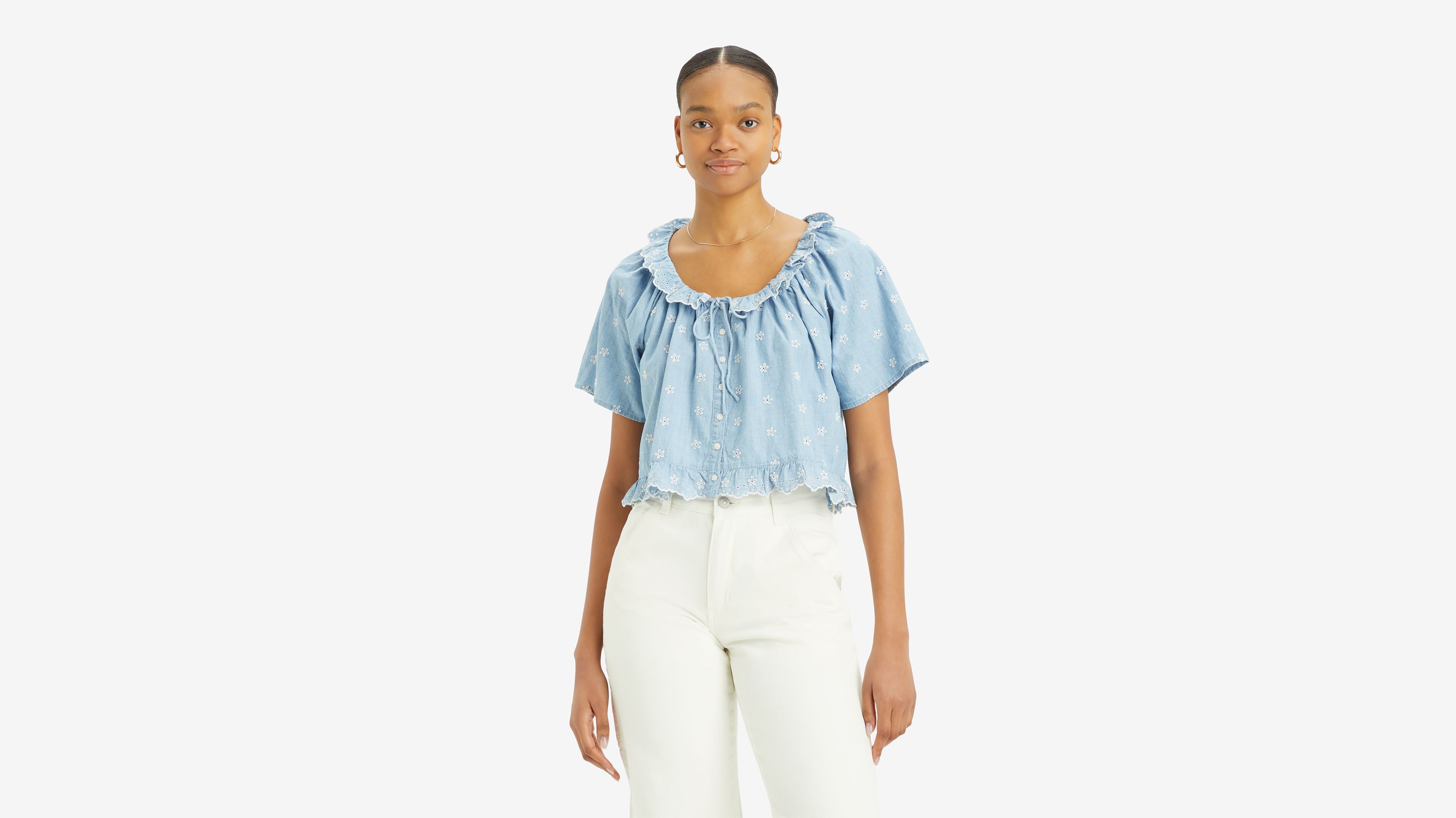 Blouse manche courte Lyka Lightweight - Serene Light Stone - Bleu