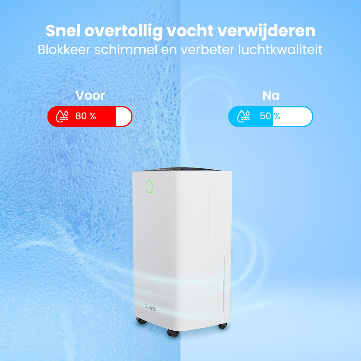 Auronic Compact Series 10 liter luchtontvochtiger - White
