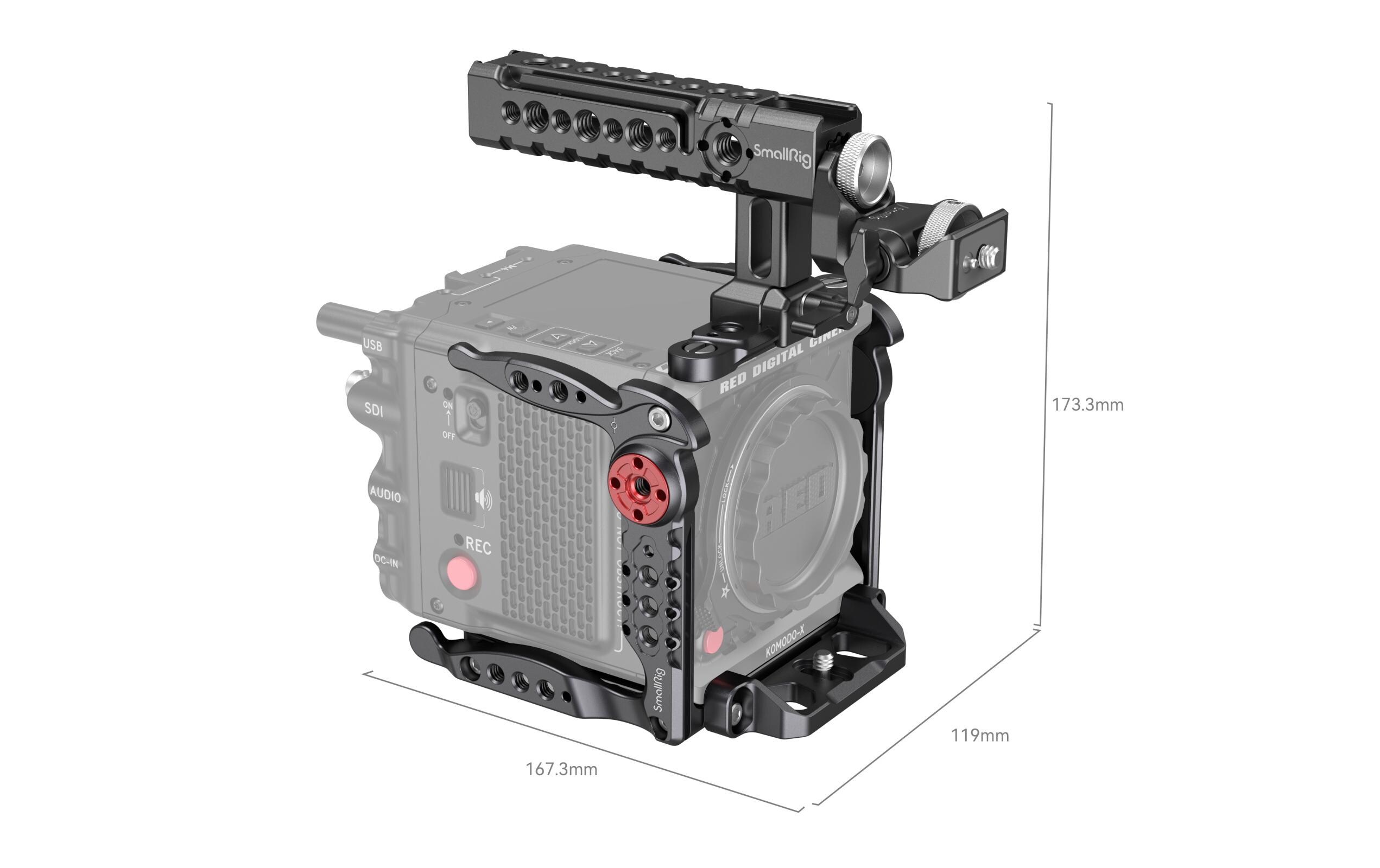 Cage RED KOMODO / KOMODO-X Basic Kit<br>Erleichtert Handheld-Aufnahmen, schützt die Kamera und bietet Anschlussmöglichkeiten