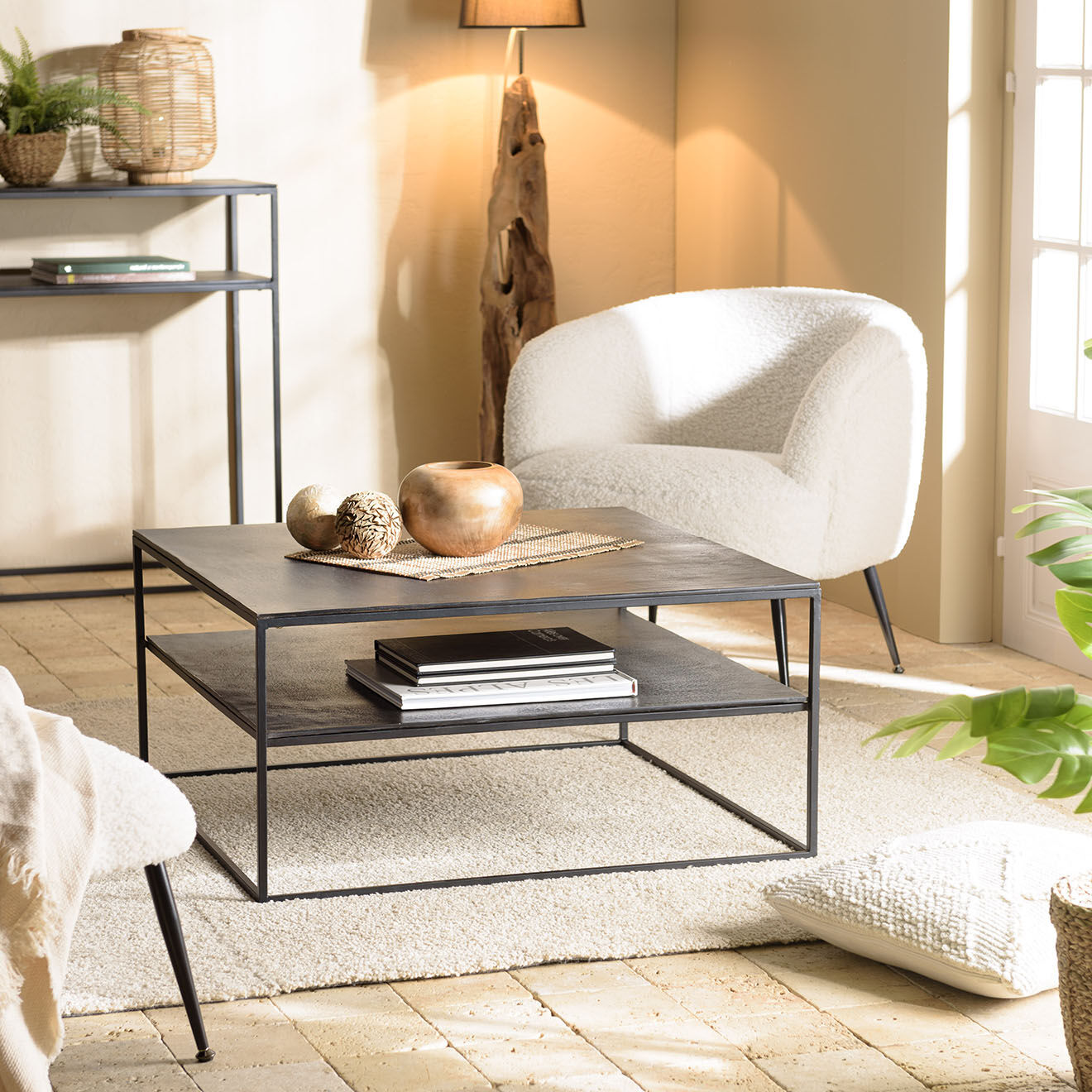Macabane Table basse Jonas noire - 80x80x39.5 cm