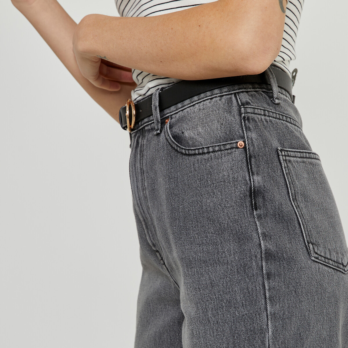 COLEÇÕES LA REDOUTE<br>Mom jeans, algodão orgânico, Signature PAULINE