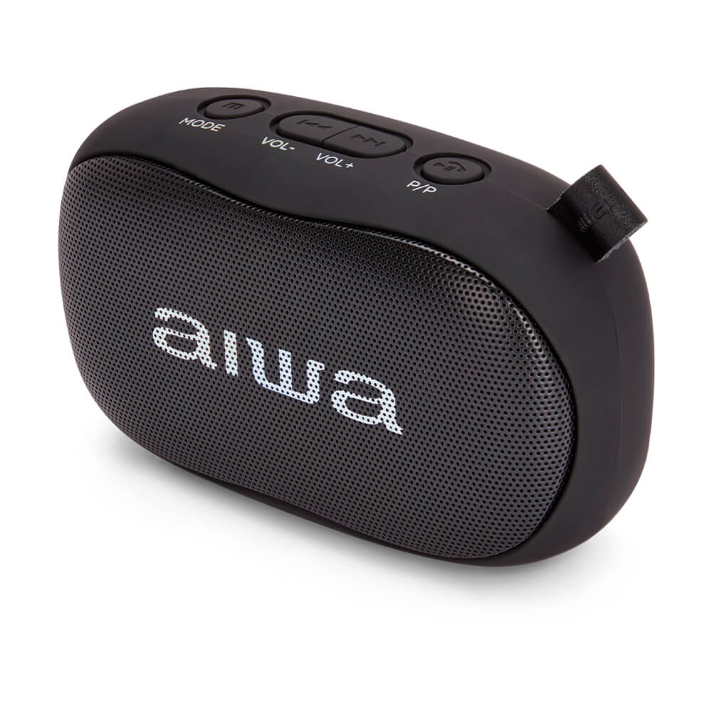 Aiwa BS-110BK Mini Bluetooth Lautsprecher mit Karabiner 10W HyperBass Musik Box