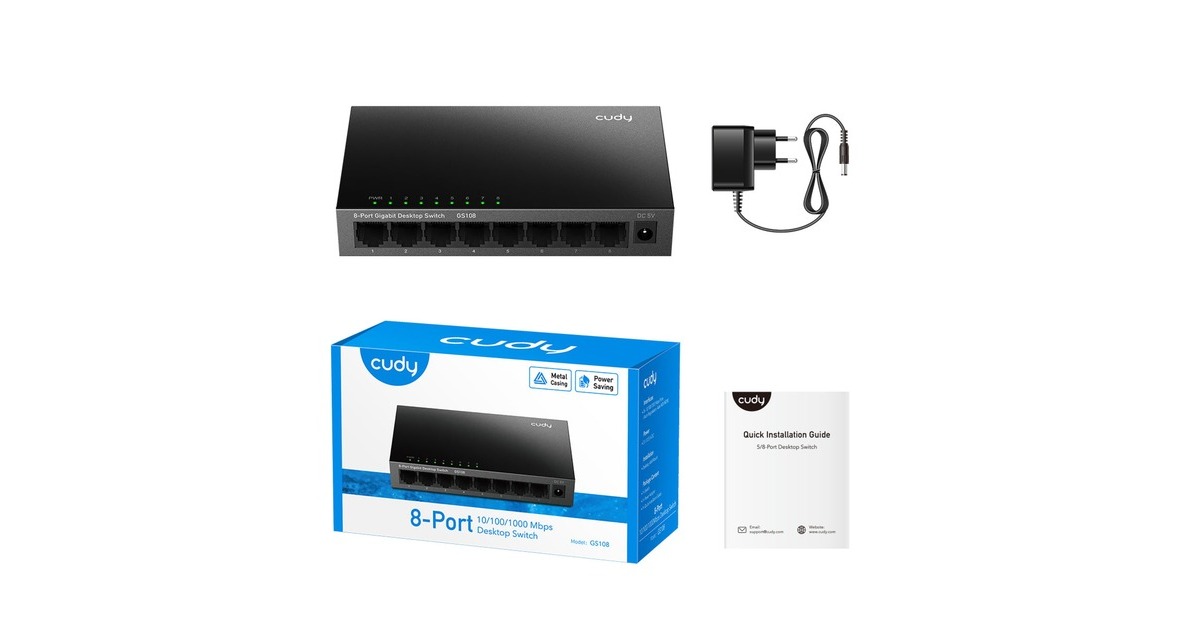 Cudy8-Port Gigabit Desktop Metal Switch  (Zwart)