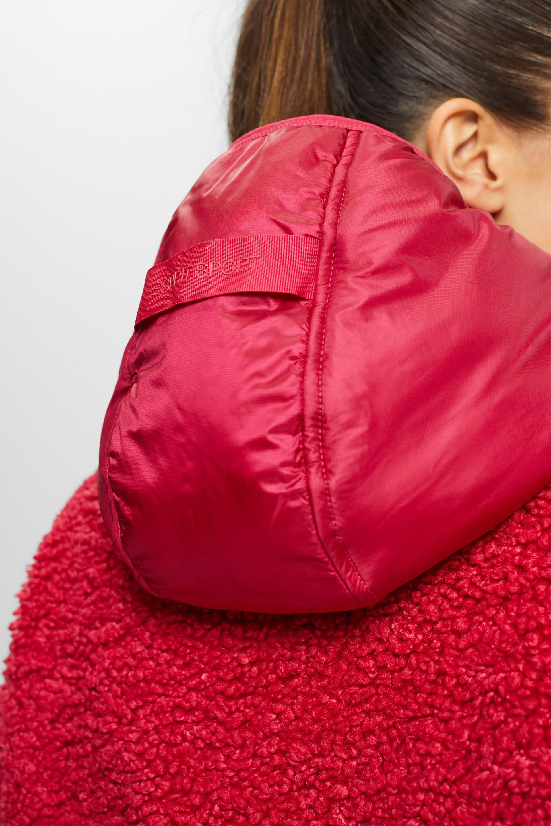 Cardigan zippé en polaire peluche à capuche