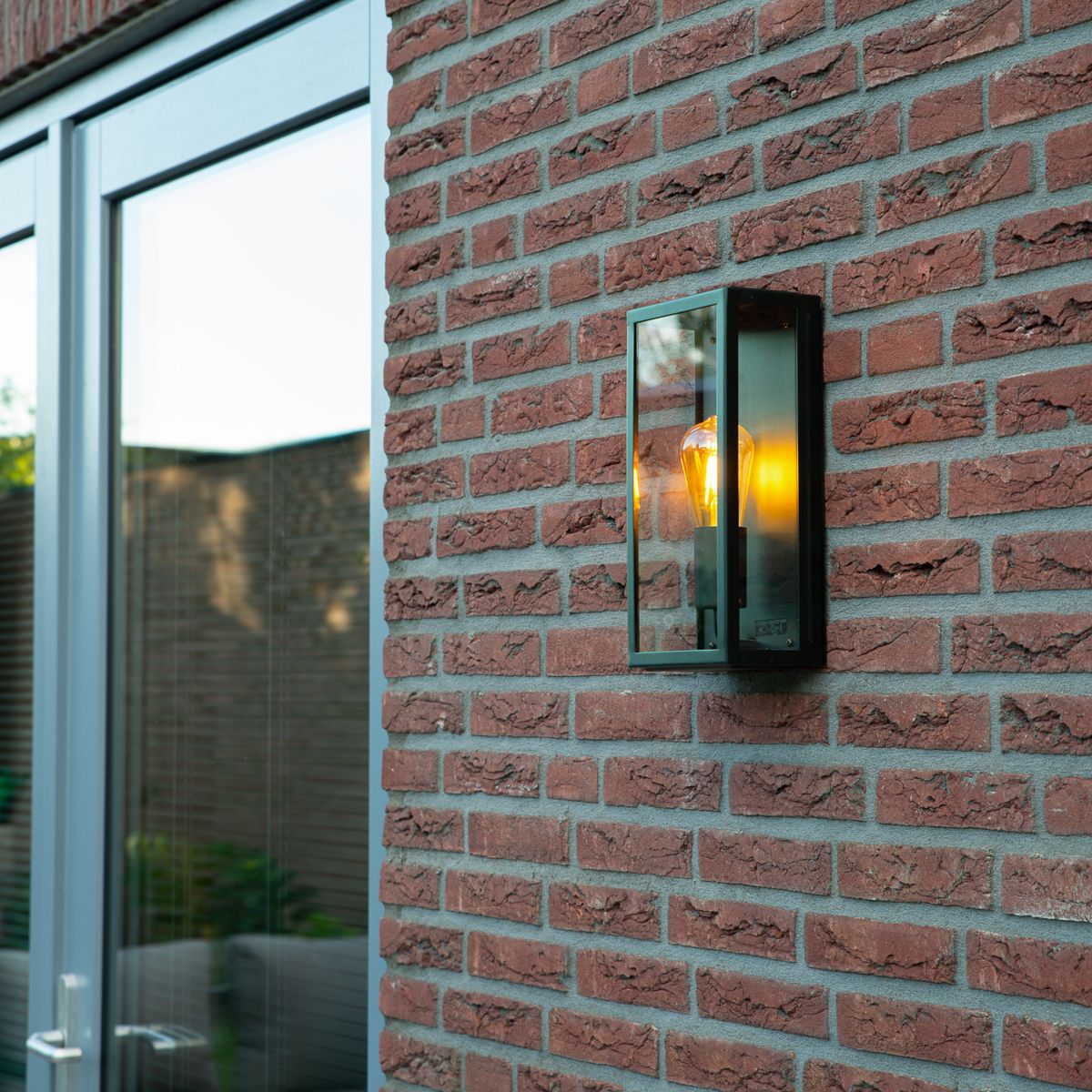 Industriële buiten wandlamp donker groen met glas IP44 - Rotterdam