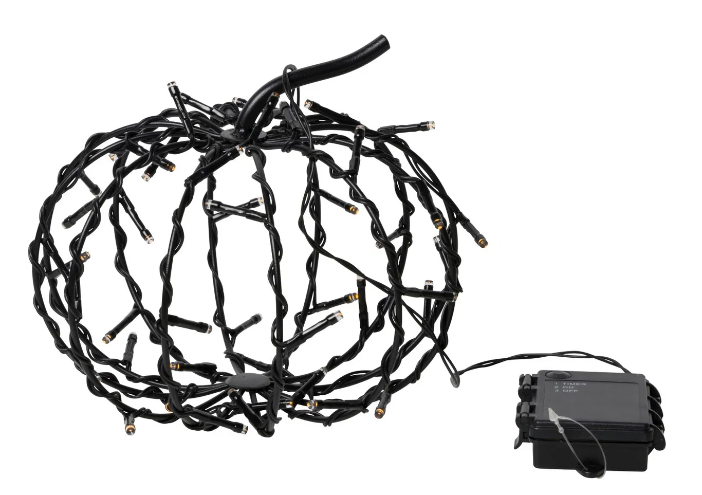 Halloweenpynt Metallgresskar med LED-lys Ø20 cm