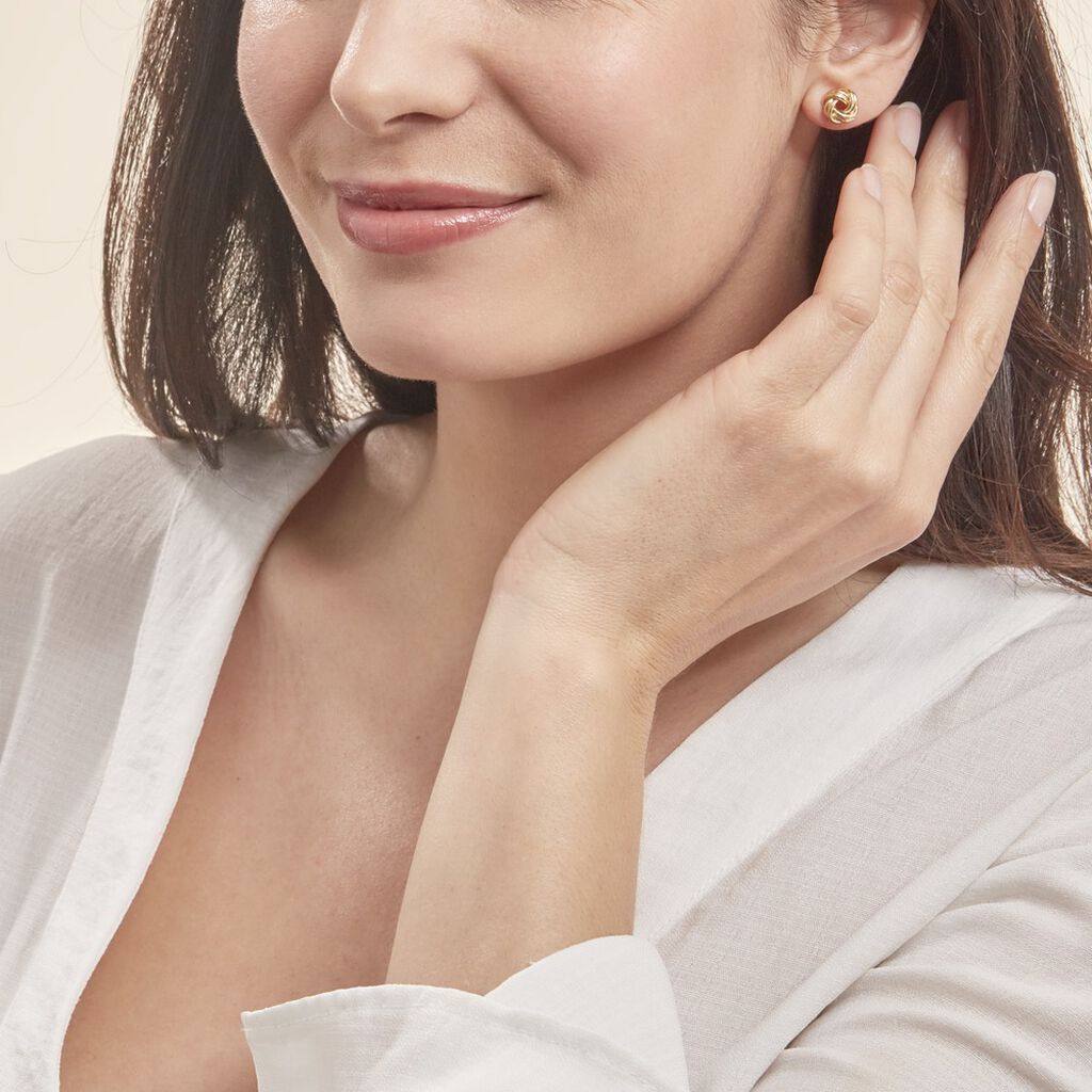 Boucles D'oreilles Puces Ilhame Nid Or Jaune