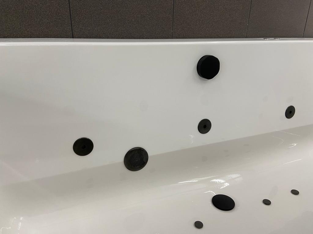 Lambini Designs Cube bubbelbad 170x75cm elektronisch 6 4 2 hydrojets en 12 aerojets zwart