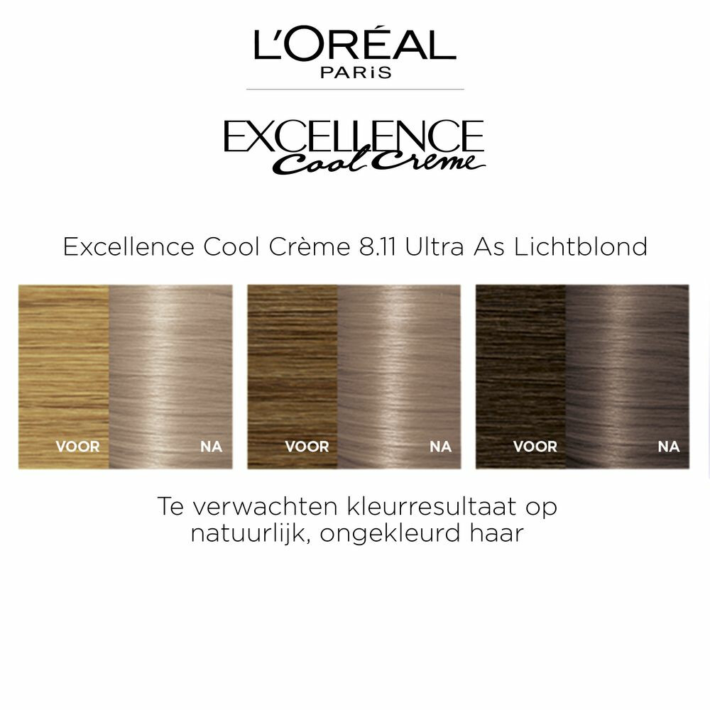 L'Oréal Excellence Cool Crème Permanente Crèmekleuring 8.11 - Ultra As Lichtblond