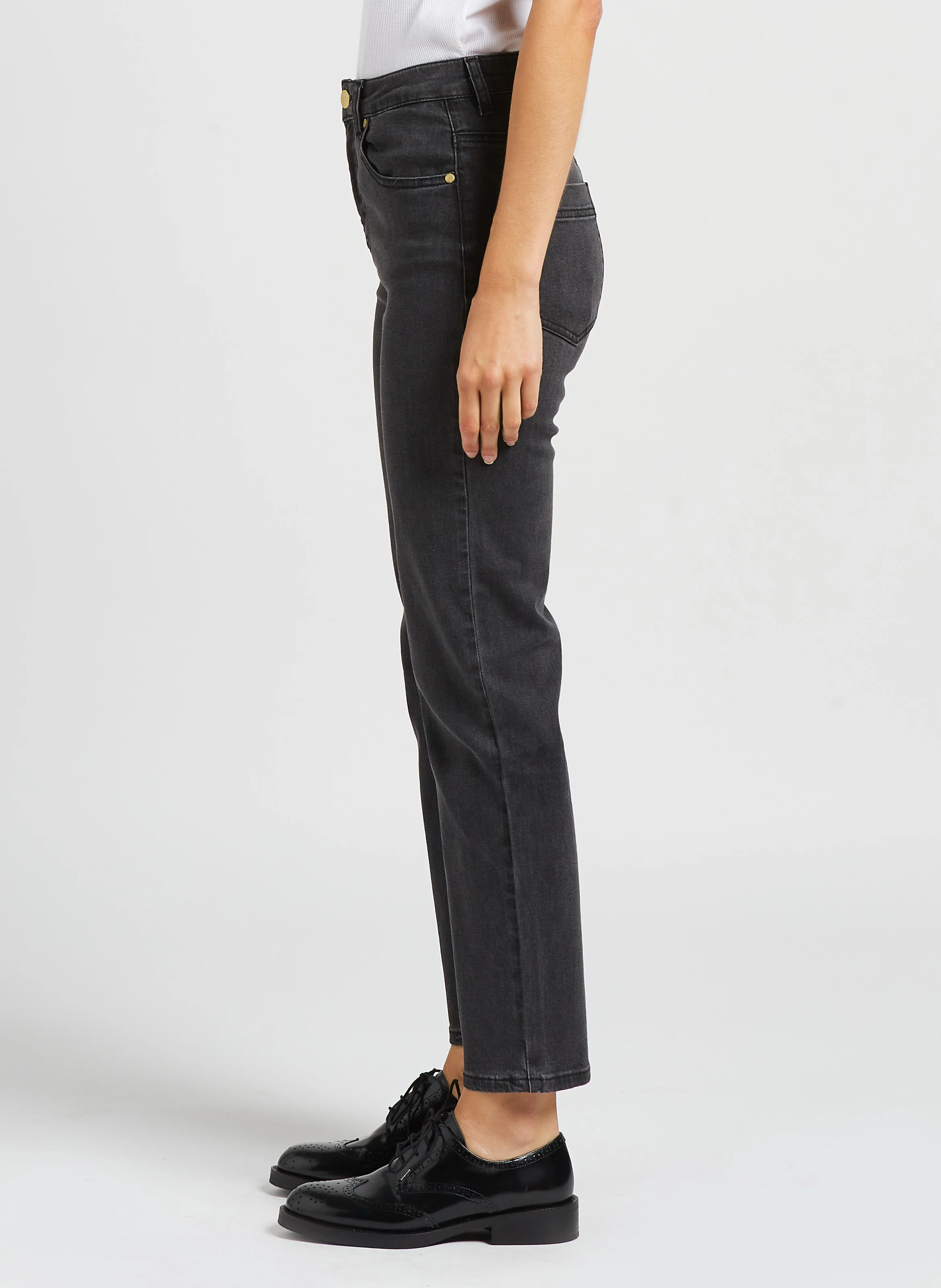 BRIEG - Jean droit 7/8 en coton | Gris