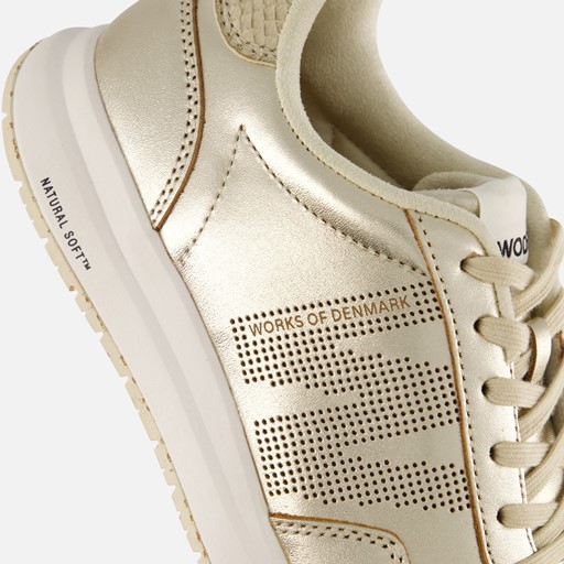 Woden Nora Natural Soft Sneakers goud Leer