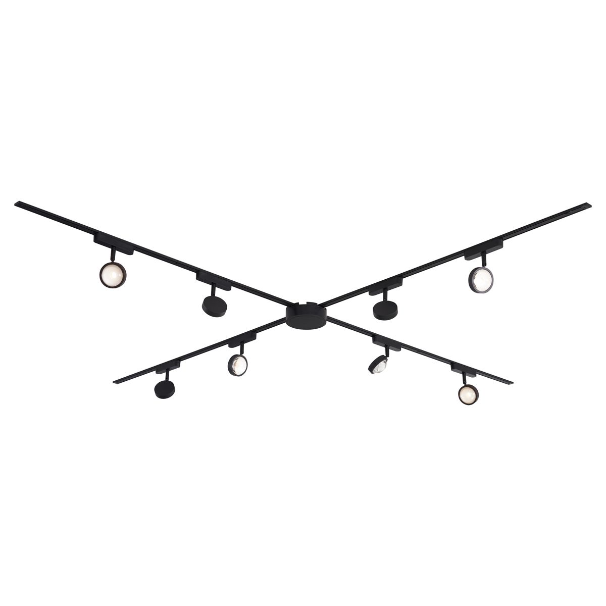 Modern railsysteem met 8 spots zwart 1-fase - Magnetic Lance