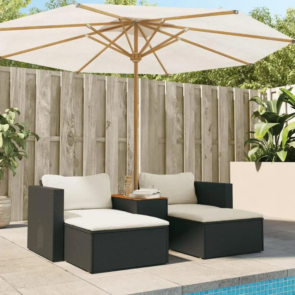 vidaXL - Loungeset - Zwart - Poly rattan