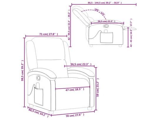 VIDAXL - Fauteuil de massage inclinable - crème