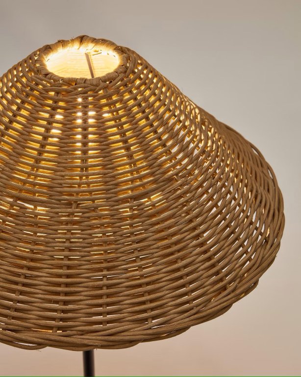 Kave Home Urania tafellamp rotan