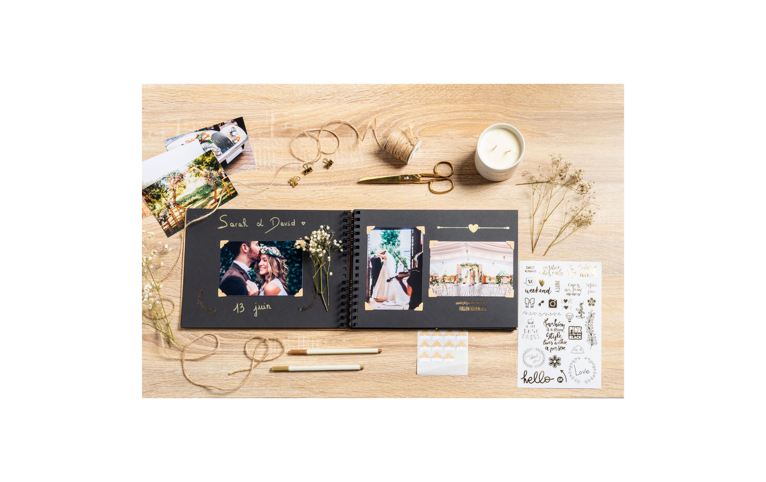 Kreativalbum Scrap-Addict Kraft SetSpiralalbum-Set aus 48 Teilen