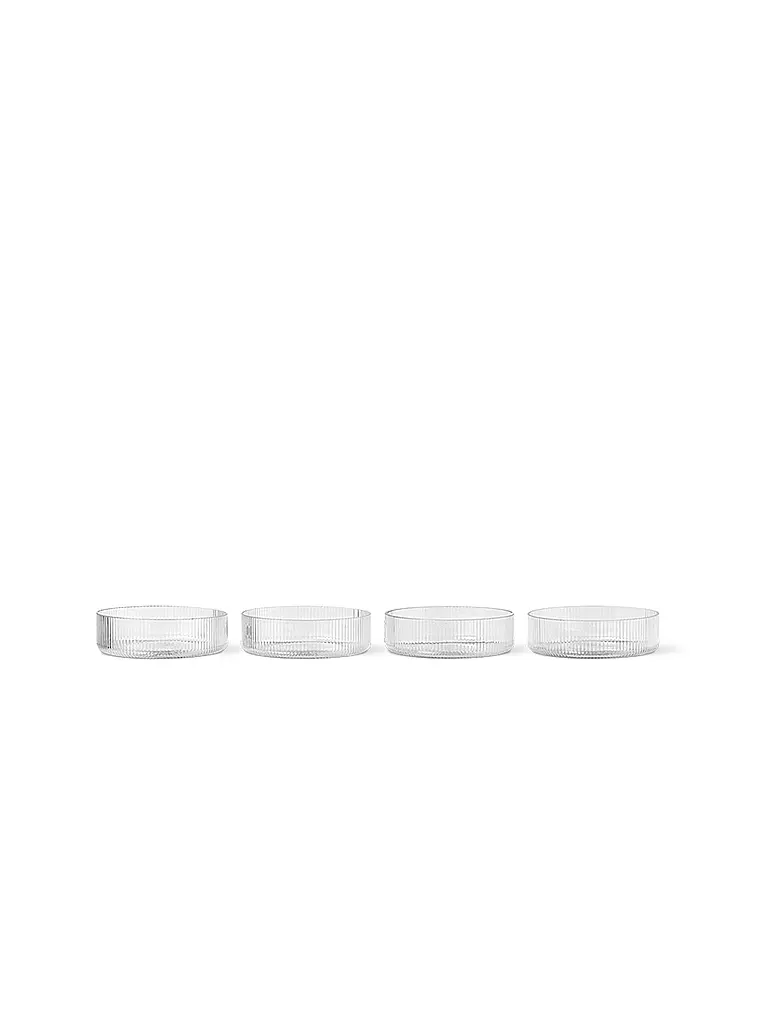 FERM LIVING Schalen Ripple 4-er Set Clear transparent