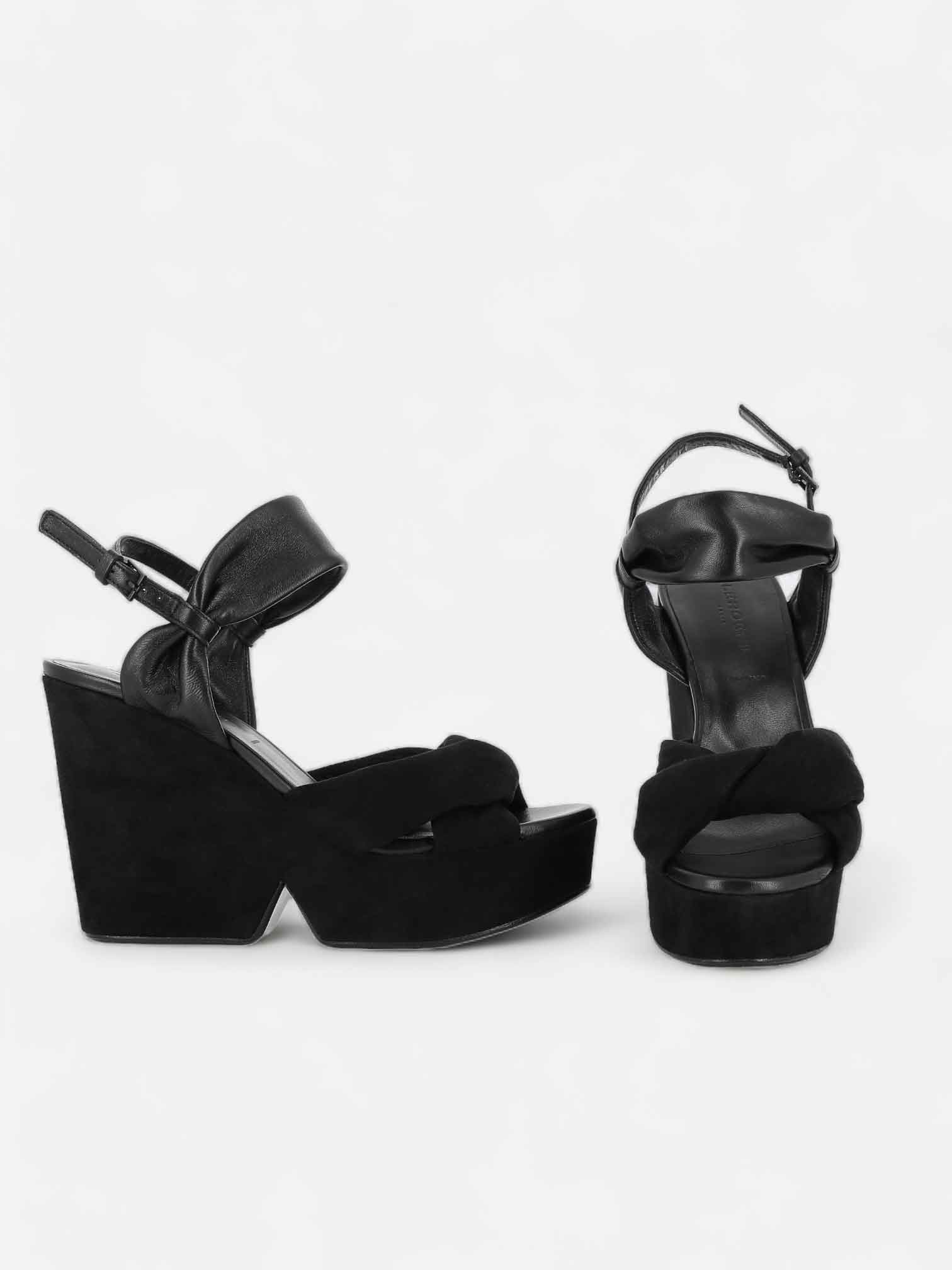SANDALS - DARLIE sandals, suede goatskin black