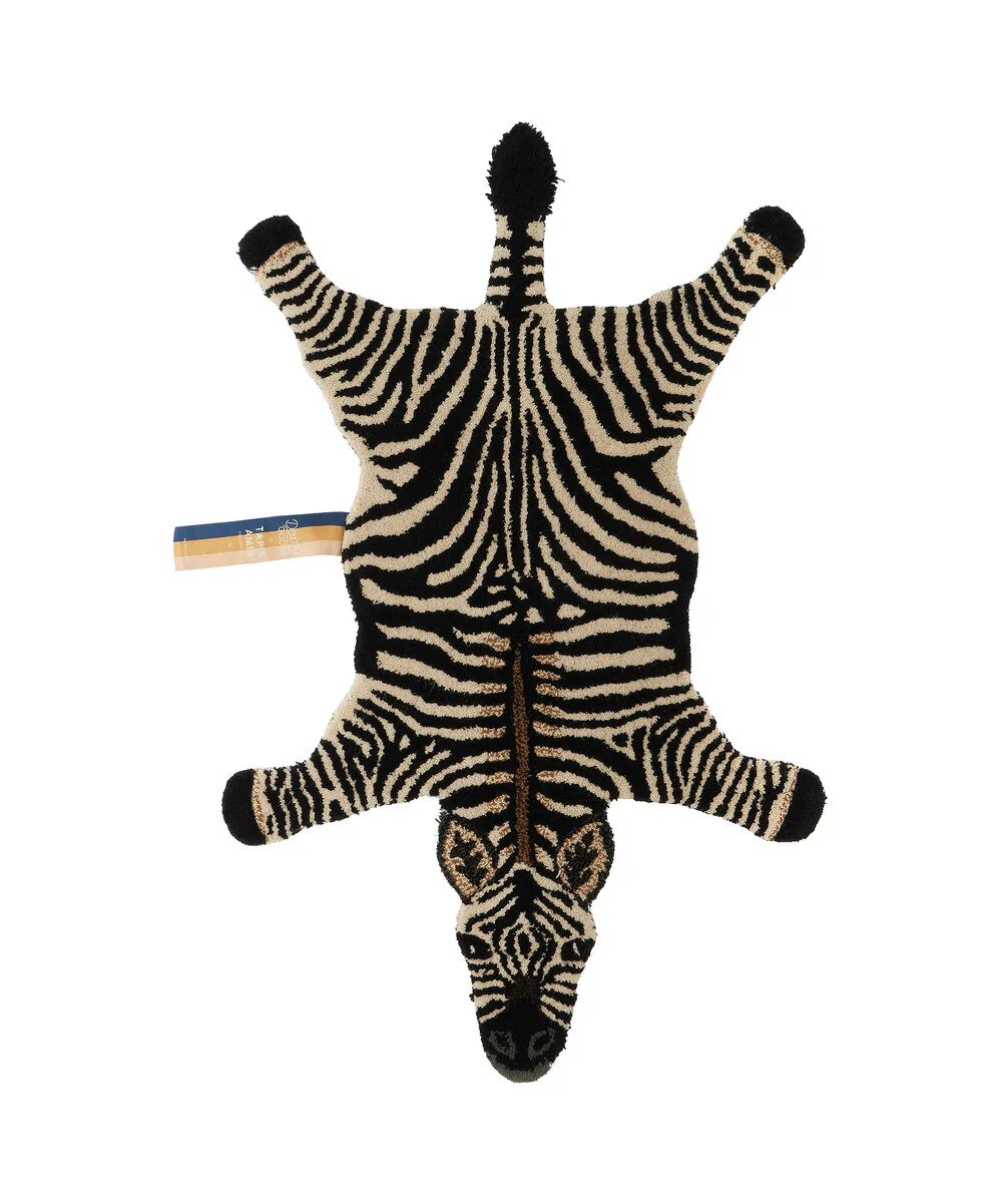 Doing Goods  Stripey Zebra gulvtæppe, Small - Off White