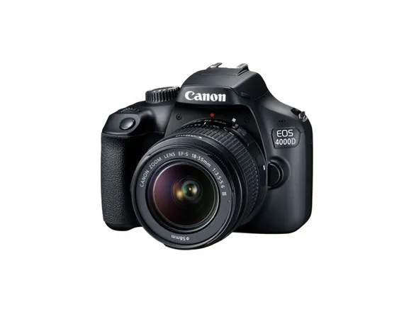 Canon EOS 4000D - Digitalkamera - SLR - 18.0 MP - APS-C - 1080p / 30 fps - 3x optisk zoom EF-S 18-55 mm DC III objektiv - Wi-Fi - sort