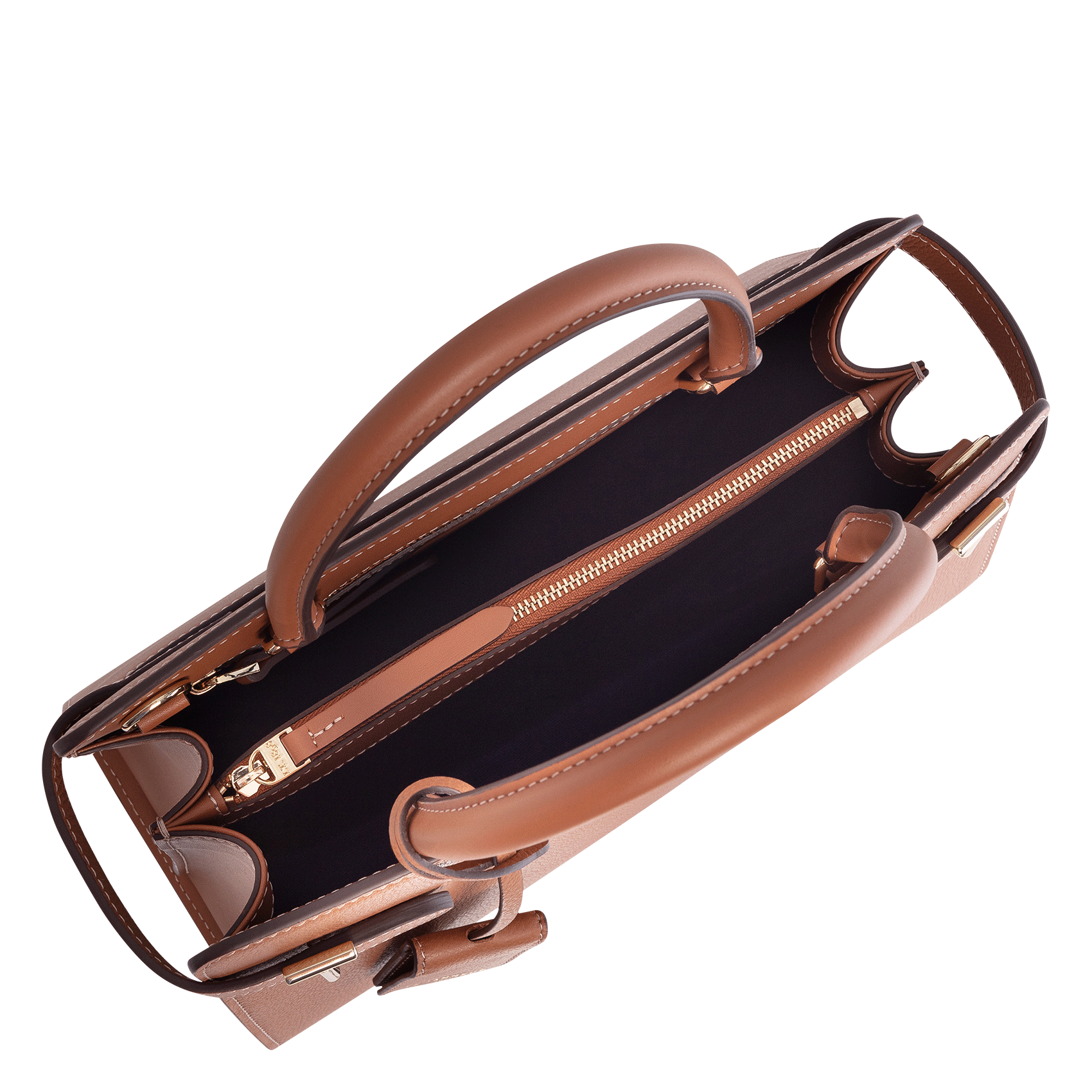 EMILIE - Sac à main en cuir grainé | Marron