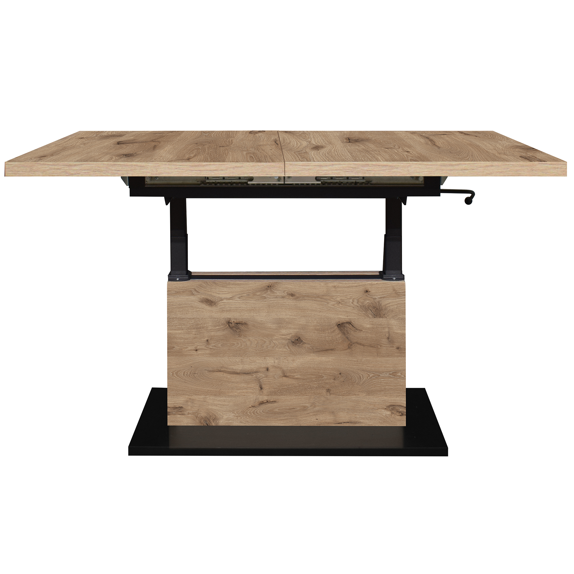 Couchtisch - schwarz matt - Viking Oak - ausziehbar