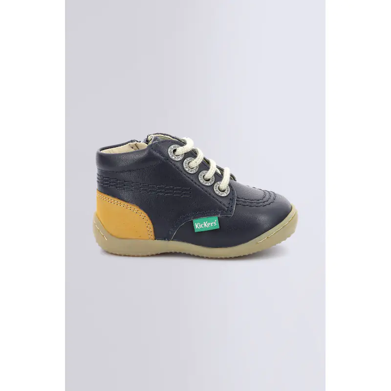 GAZIP MARINE JAUNE BOTTILLONS Cuir Garçon