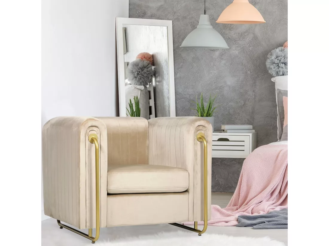 Fauteuil Art Déco en Velours 