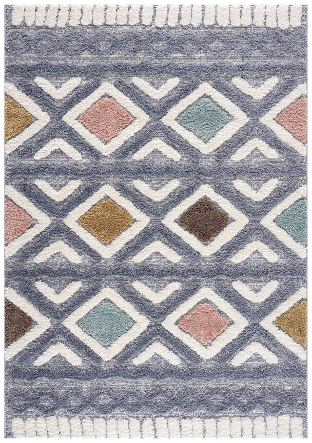 Carpet City Hochflor-Teppich »Focus 3382« rechteckig 20 mm Höhe Boho-Teppich, Hochtief-Muster/ 3D-Effekt, für Wohnzimmer, Schlafzimmer