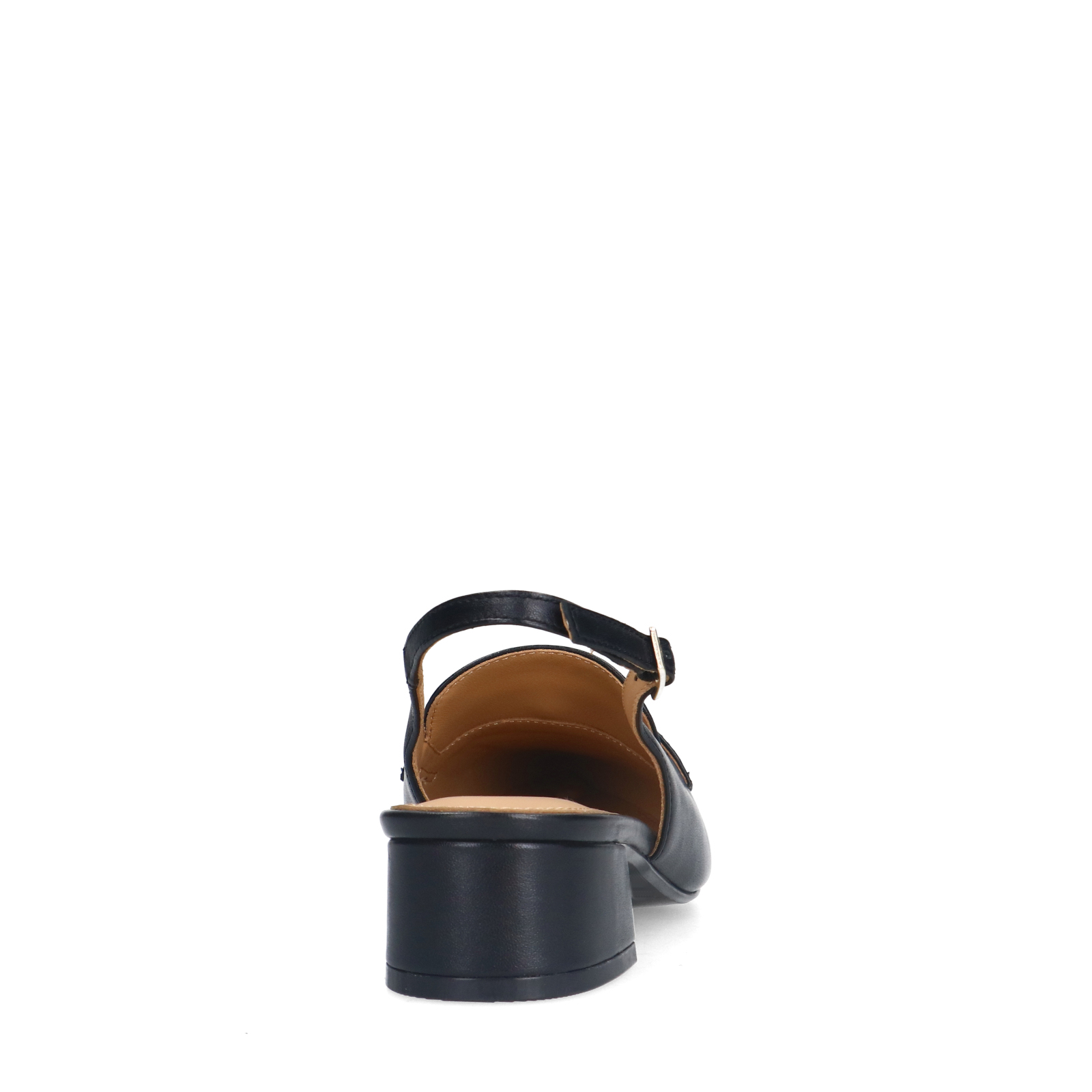 Zwarte leren slingbacks