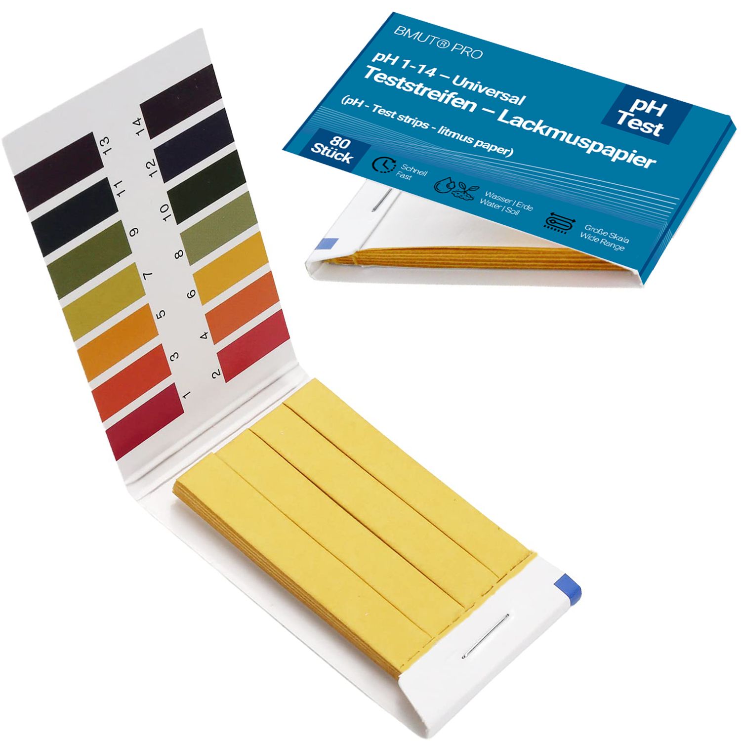 BMUT pH-Wert 1-14 Teststreifen Lackmuspapier