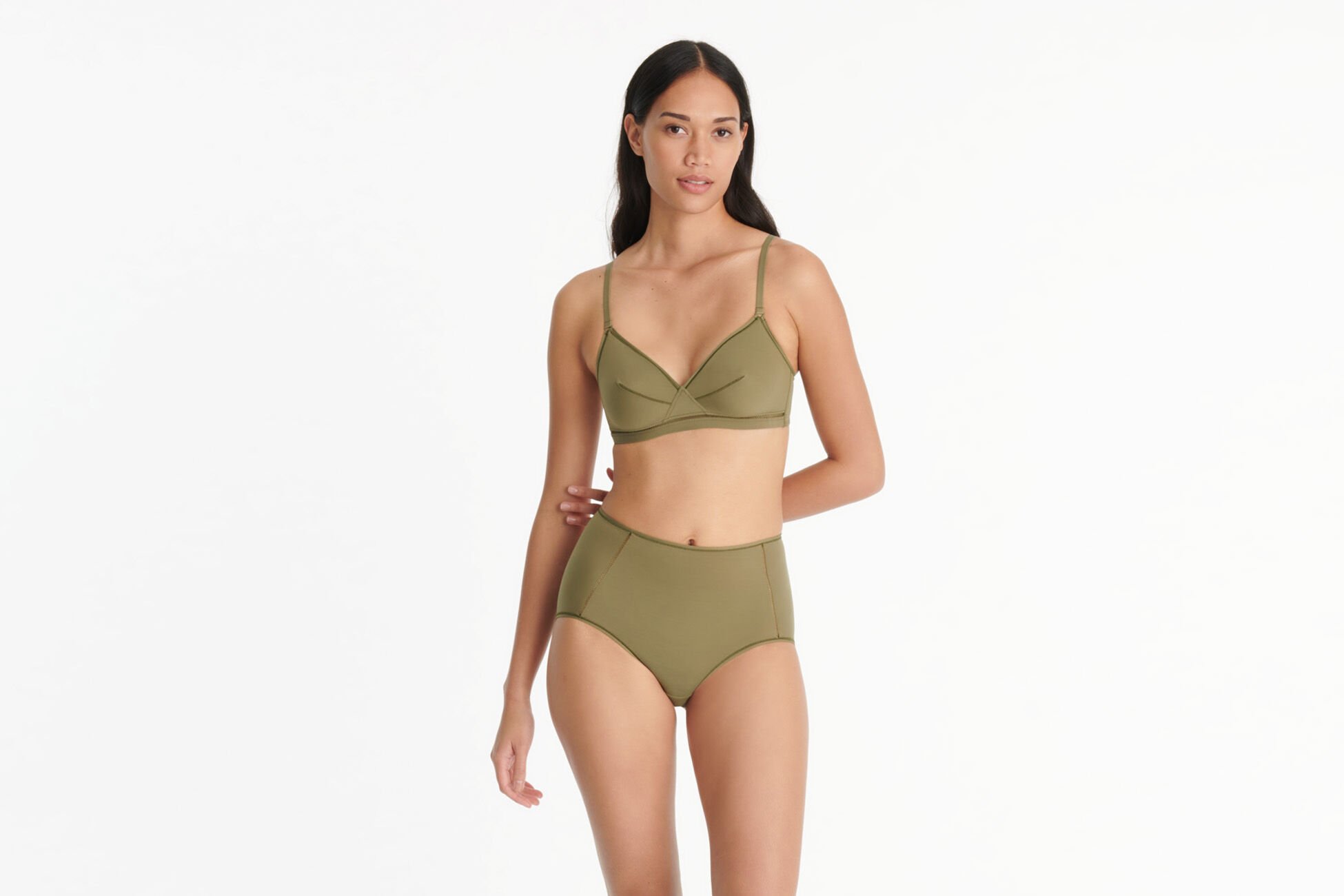 Brina soyeuse Culotte taille haute SALICORNE