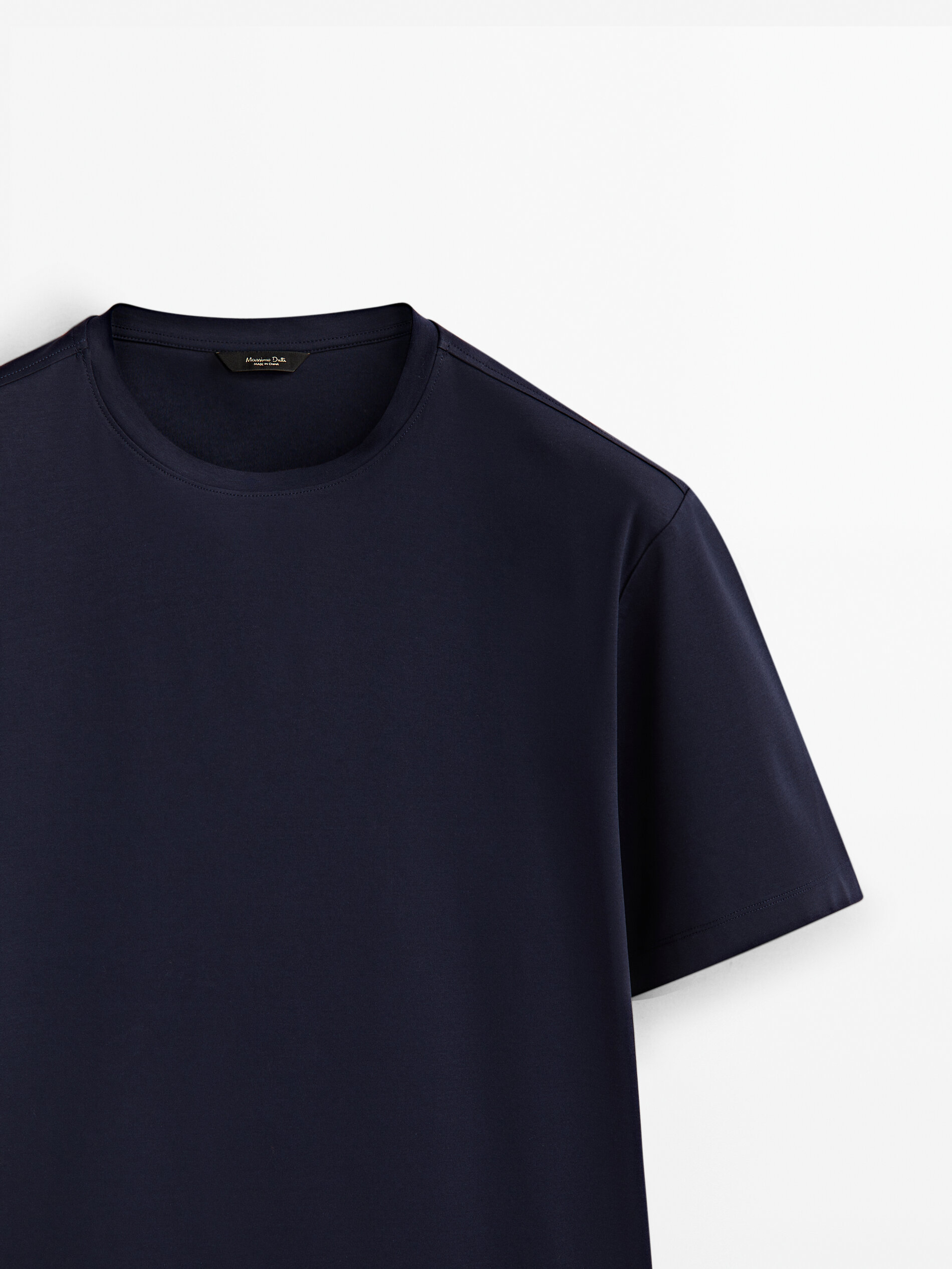 Camiseta curta estilo mangá em algodão mercerizado - AZULÓN