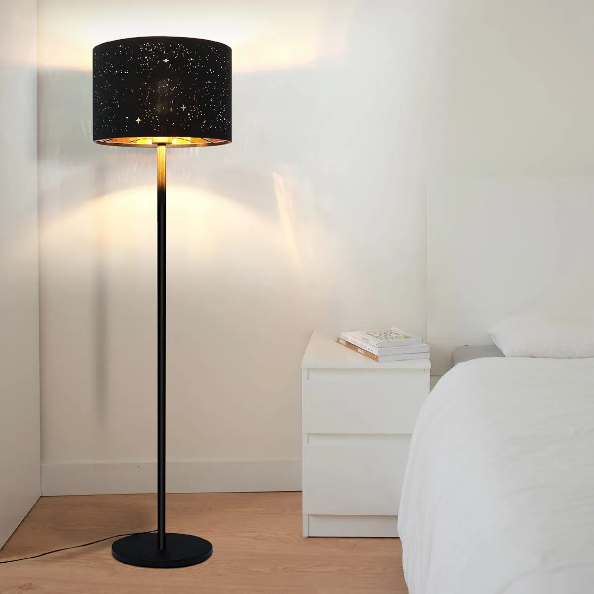 Nettlife Lampadaire moderne - Noir Or