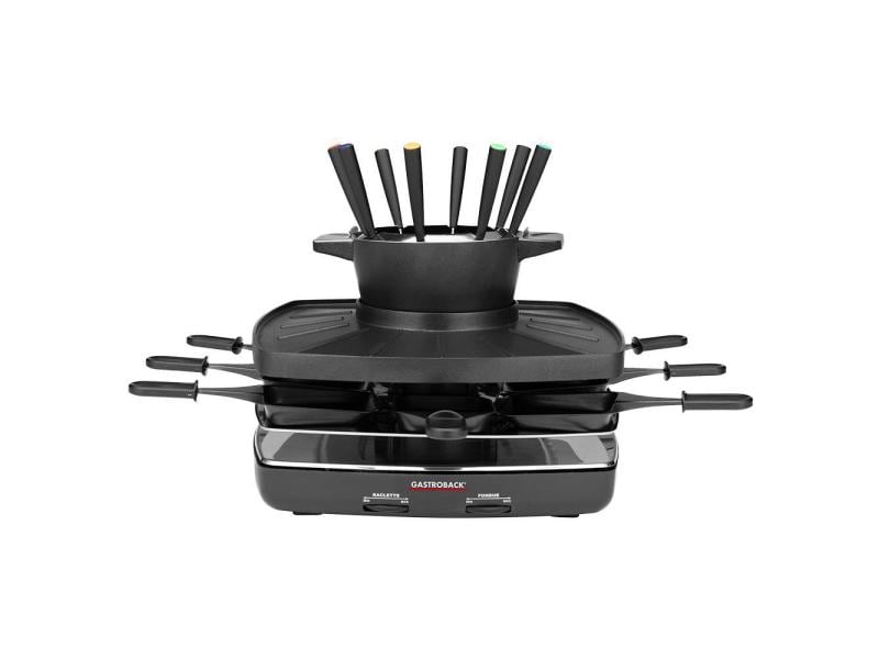 Gastroback Raclette Fondue Set Family and Friends 2 in 1 Raclette-Fondue