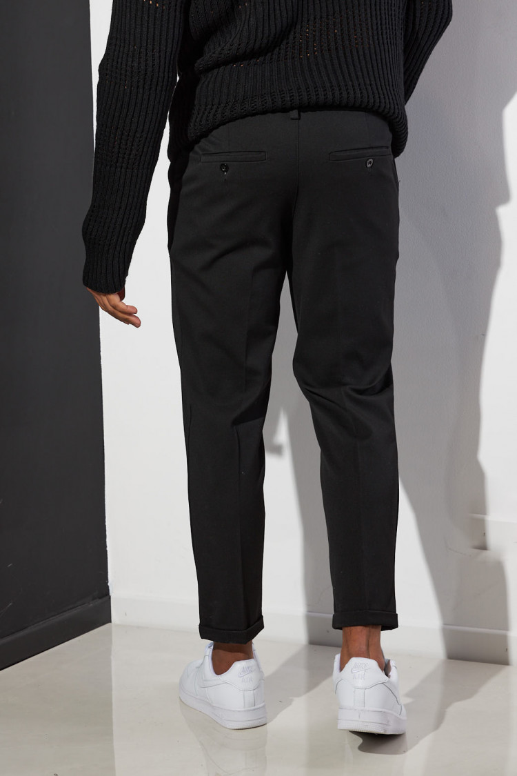Pantalon à pince noir ceinturé