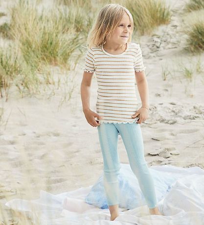 Minimalisma T-shirt - Silke/Bomuld - Blåmst - Honey Stripes