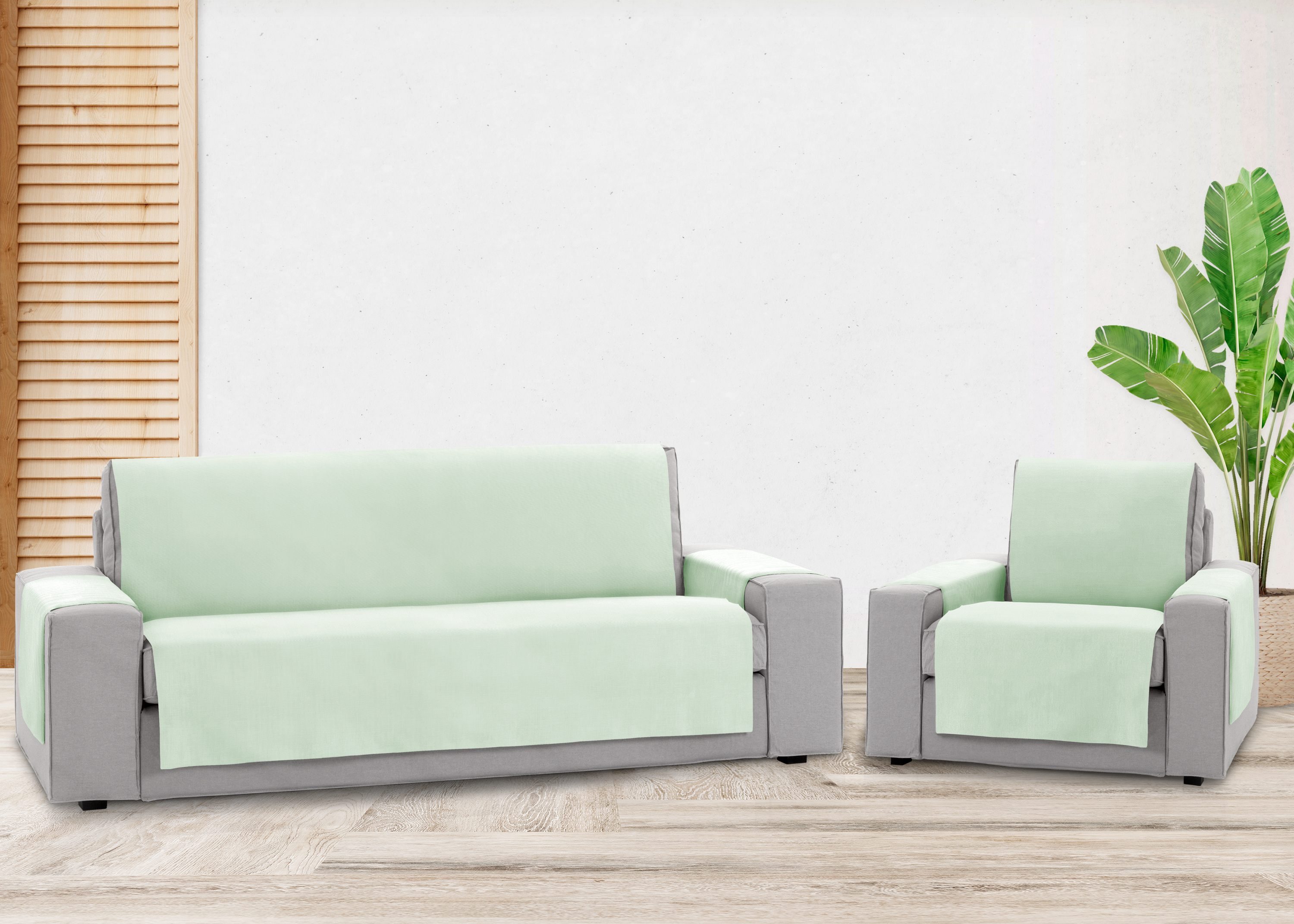 Protetor de sofá Royale, 115 cm. Verde. 2 lugares (120-170 cm)