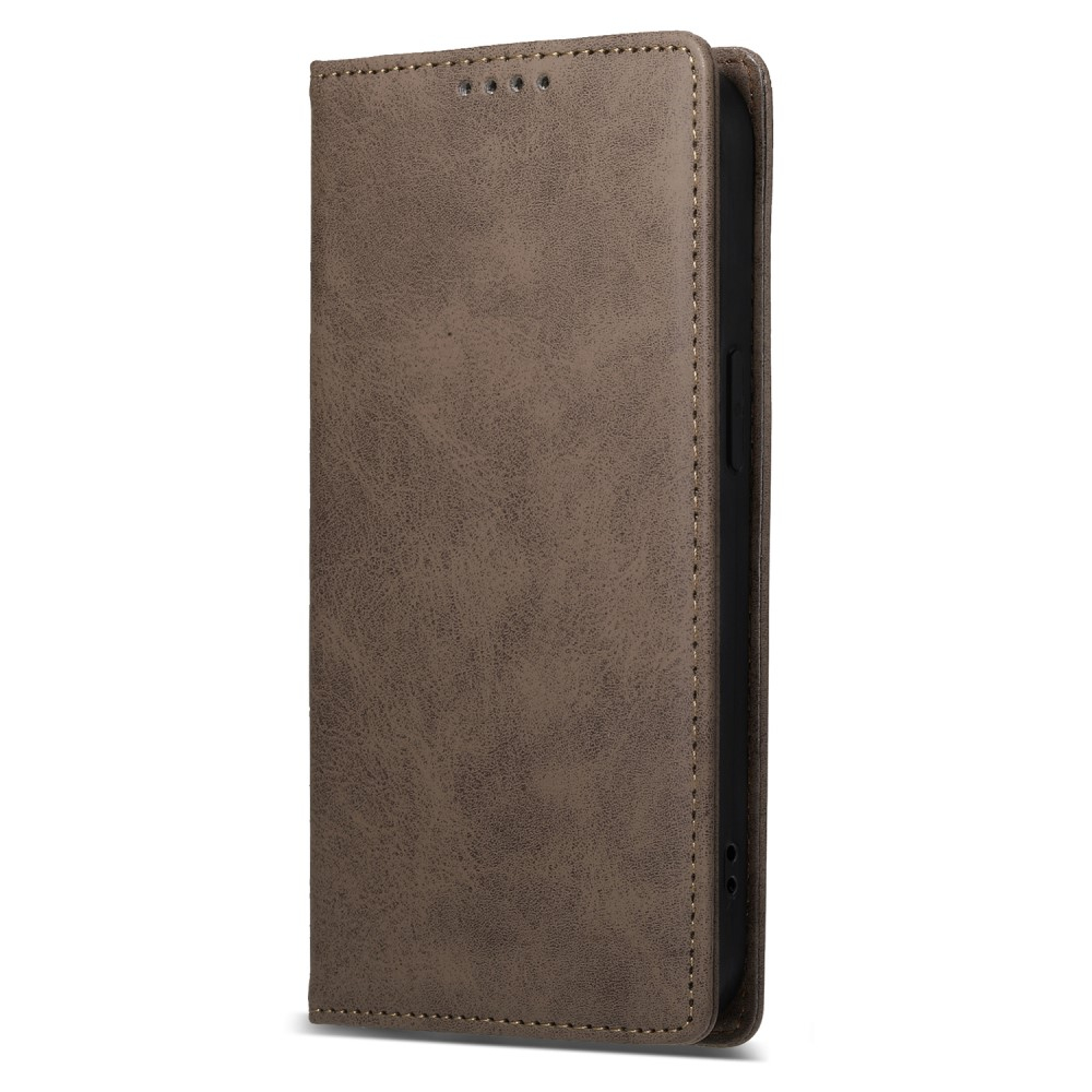 Samsung Galaxy S25 Ultra Leder Tasche Flip Wallet Etui mit Kartenfächern (RFID Schutz) - Braun