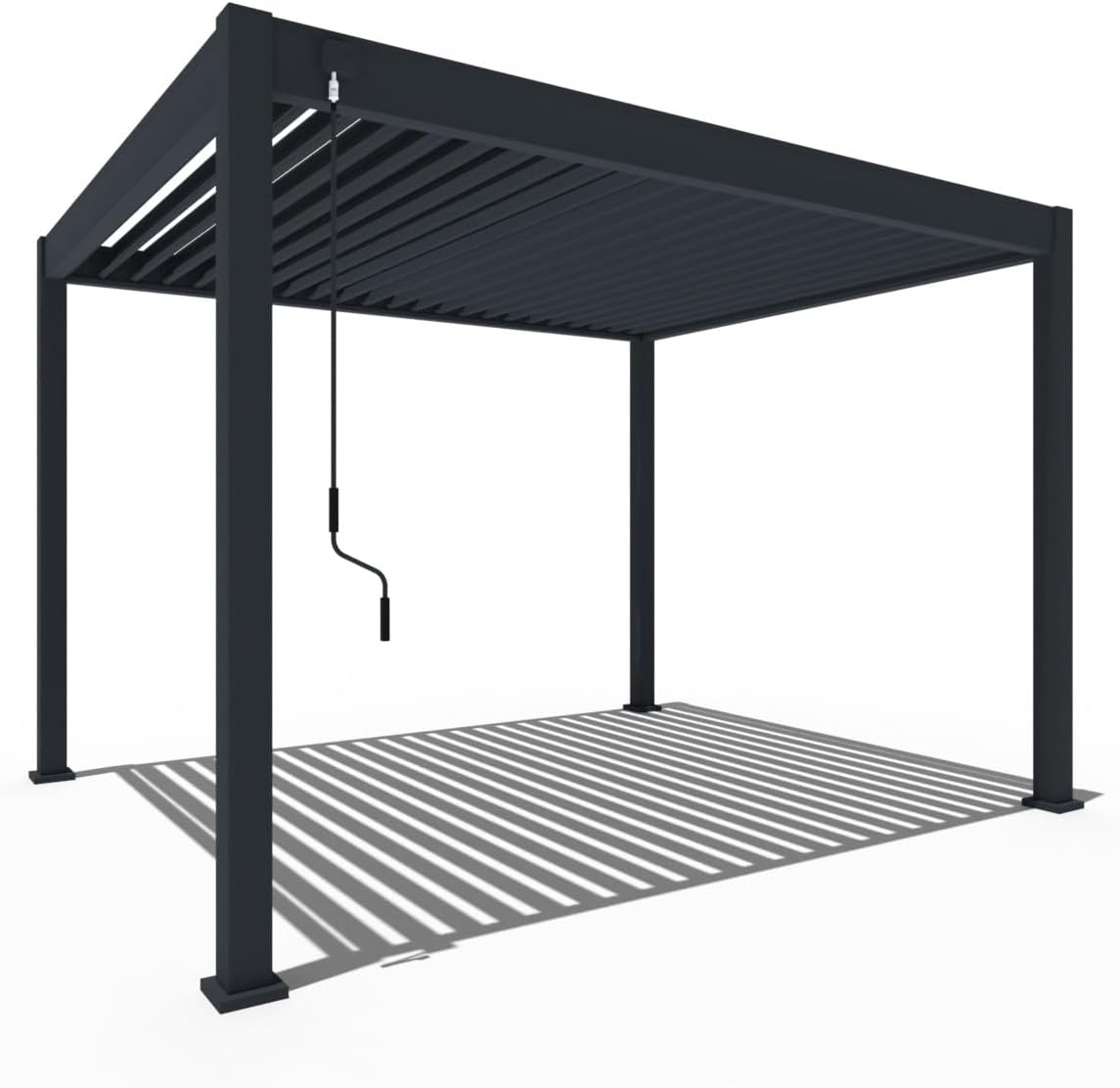 WEIDE - Classic Terrassenüberdachung freistehend mit einstellbarem Stahl-Lamellendach I Pfosten aus Voll-Aluminium I Robustes Terassenüberdach I wasserdicht (Anthrazit, 3 x 3,6 M)