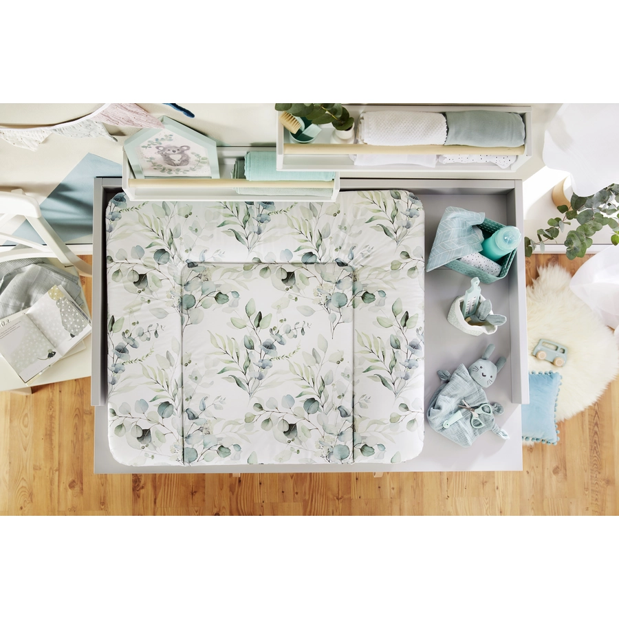 Rotho Wickelauflage Motiv Natural Leaves, 85 x 72 x 5 cm