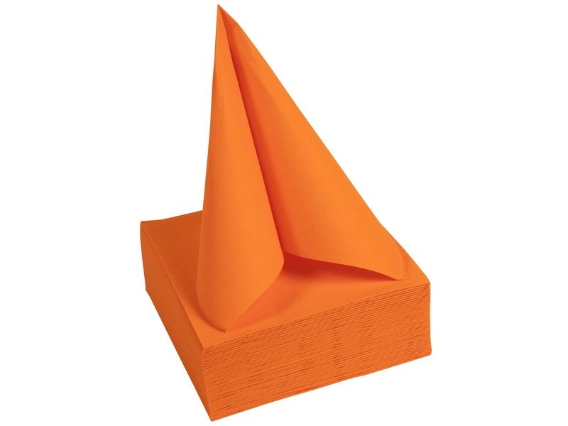 PRO nappe Papierservietten Orange 20 cm x 20 cm, 50 Stück Packung mit 50 Cocktail-Servietten