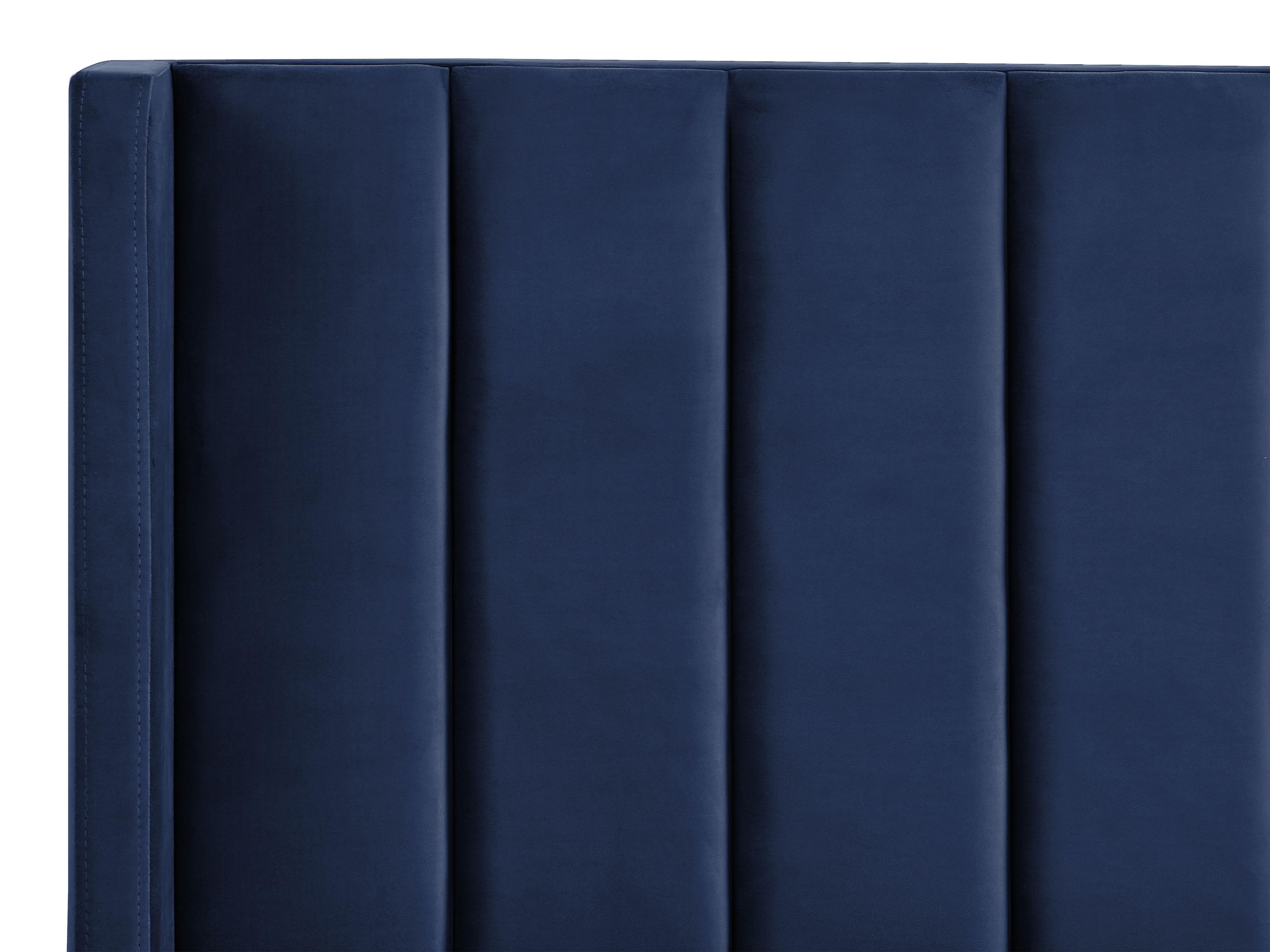 Bed Fluweel VILLETTE 160 x 200 cm Marineblauw